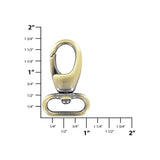 3/4" Antique Brass, Lever Swivel Snap Hook, Zinc Alloy-PK4
