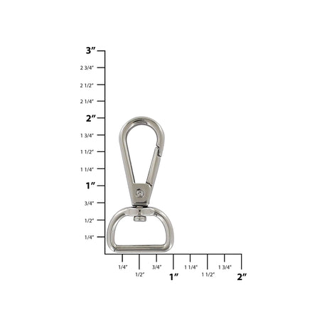 3/4" Shiny Nickel, Tear Drop Lever Swivel Snap, Zinc Alloy-PK5