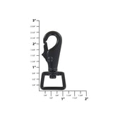 3/4" Shiny Black, Lever Swivel Snap Hook, Zinc Alloy