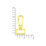 3/4" Shiny Gold, 2 1/8" Lever Flat Profile Swivel Snap, Zinc Alloy