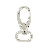 3/4" Shiny Nickel, 2 3/16" Lever Swivel Snap Hook, Zinc Alloy