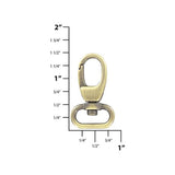 5/8" Antique Brass, 1 3/8" Lever Swivel Snap Hook, Zinc Alloy