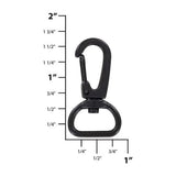 5/8" Black, Lever Swivel Snap Hook, Zinc Alloy