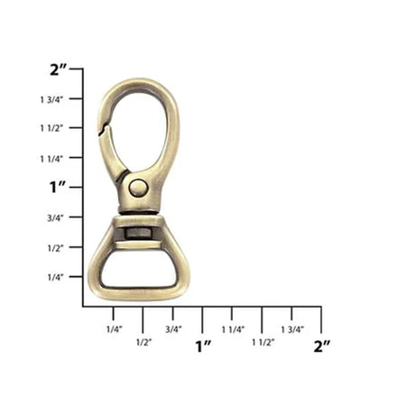 5/8" Brushed Antique Brass, Lever Swivel Snap Hook, Zinc Alloy