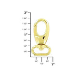 5/8" Shiny Gold, 1 5/8" Lever Swivel Snap Hook, Zinc Alloy