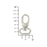 1" Shiny Nickel, 2 3/16" Lever Swivel Snap Hook, Zinc Alloy