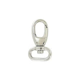 1" Shiny Nickel, 2 3/16" Lever Swivel Snap Hook, Zinc Alloy
