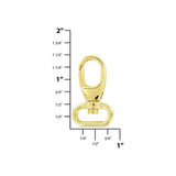 5/8" Shiny Gold, 1 3/8" Lever Swivel Snap Hook, Zinc Alloy