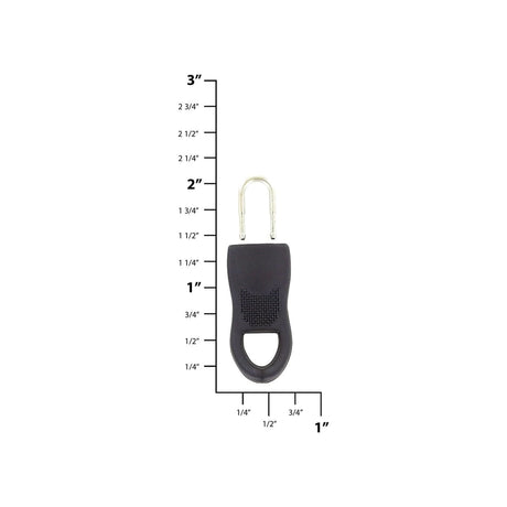 1 3/8" Black, Large Zipper Fixer, Plastic