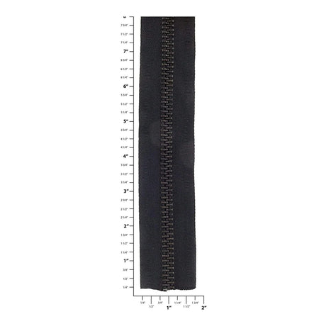 #10 Black, YKK Metal Chain Zipper Tape with Oxidized Teeth