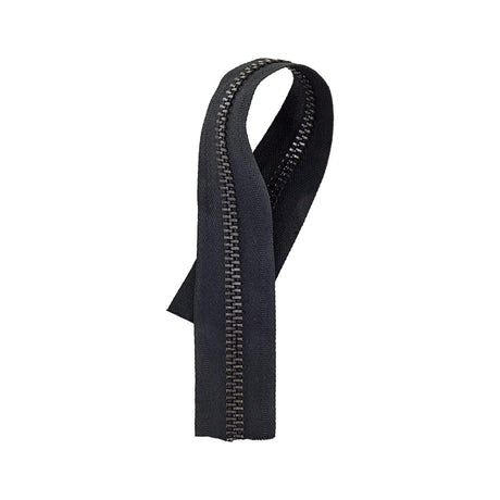 #10 Black, YKK Metal Chain Zipper Tape with Oxidized Teeth