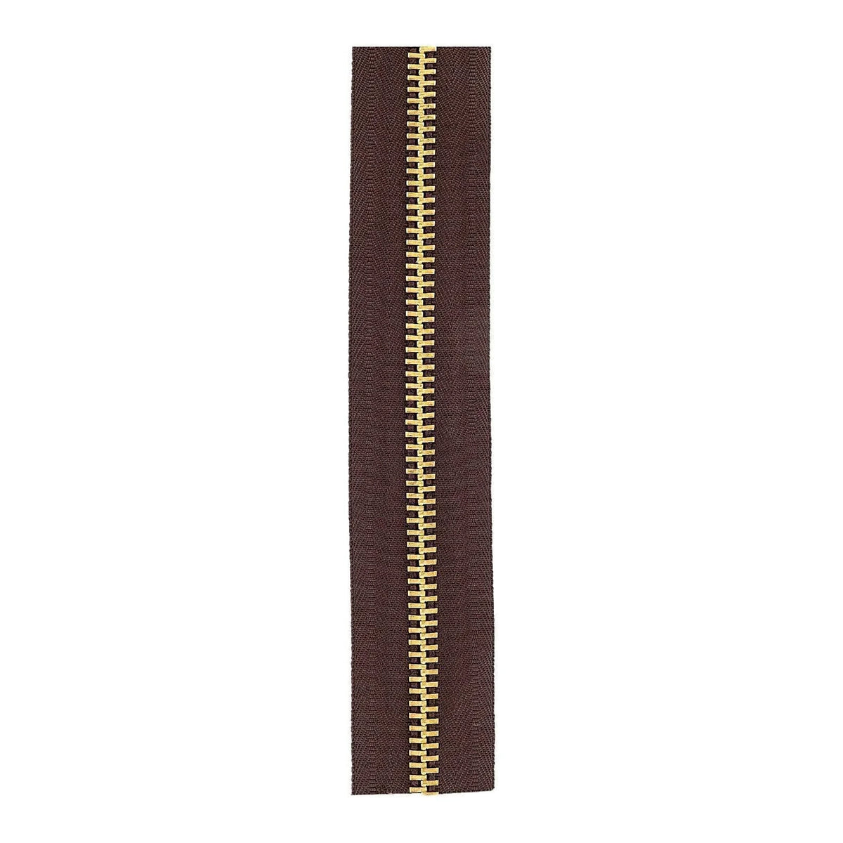 #10 Brown, YKK Metal Chain Zipper Tape with Brass Teeth