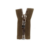 #5 Metal, Brown, 24" YKK Separating Bomber Jacket Zipper with Antique Brass Teeth