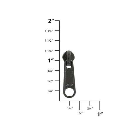 #3 Black, Coil, YKK Long Tab Semi-Swivel Slider, Zinc Alloy