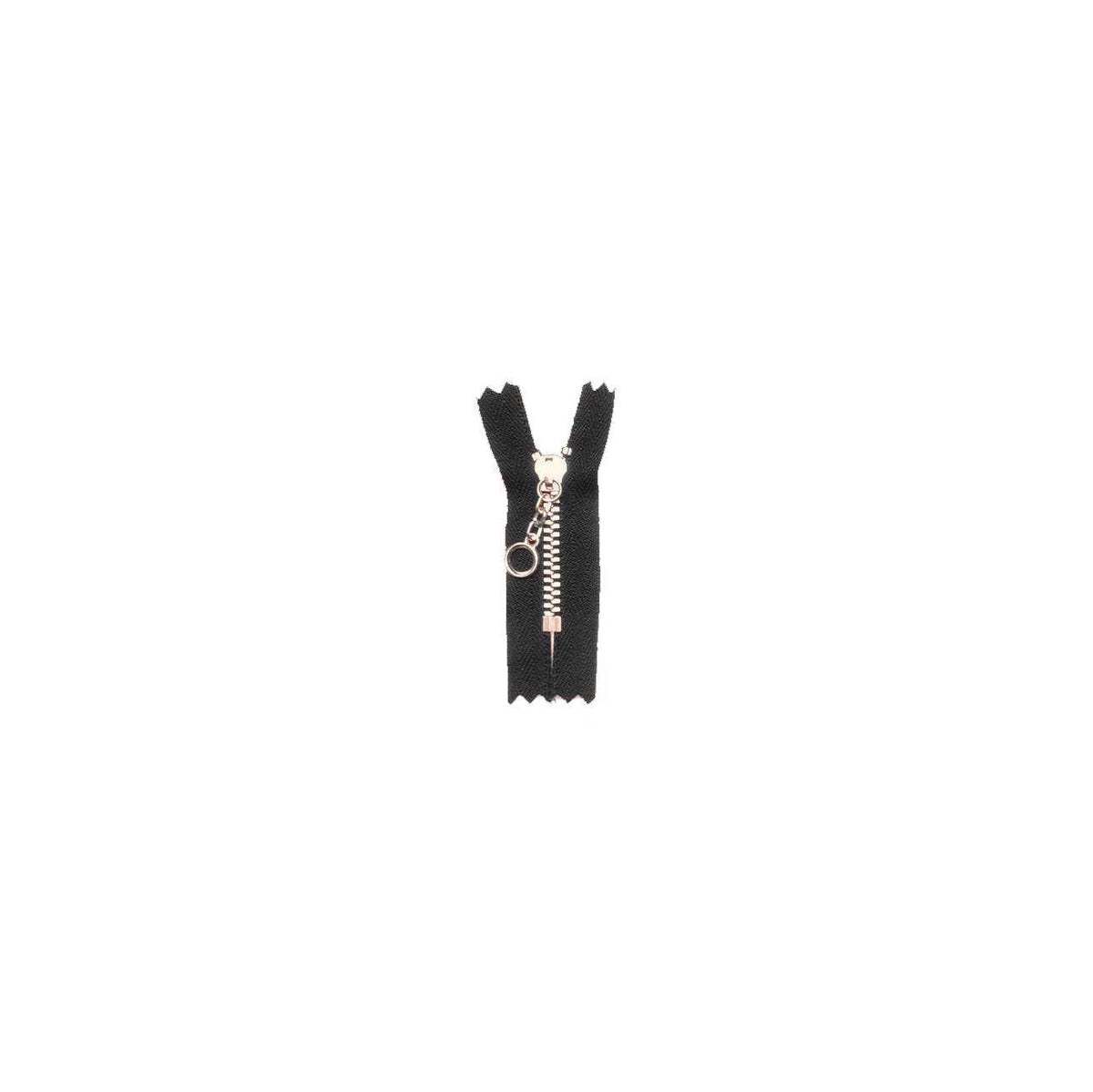 #3 Metal, Black, 4" YKK Closed End Handbag Zipper with Brass Teeth