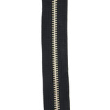 #5 Black, YKK Metal Chain Narrow Zipper Tape with Solid Nickel Teeth