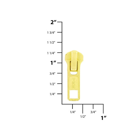 #5 Brass, Metal, YKK Auto Lock Zipper Slider, Zinc Alloy