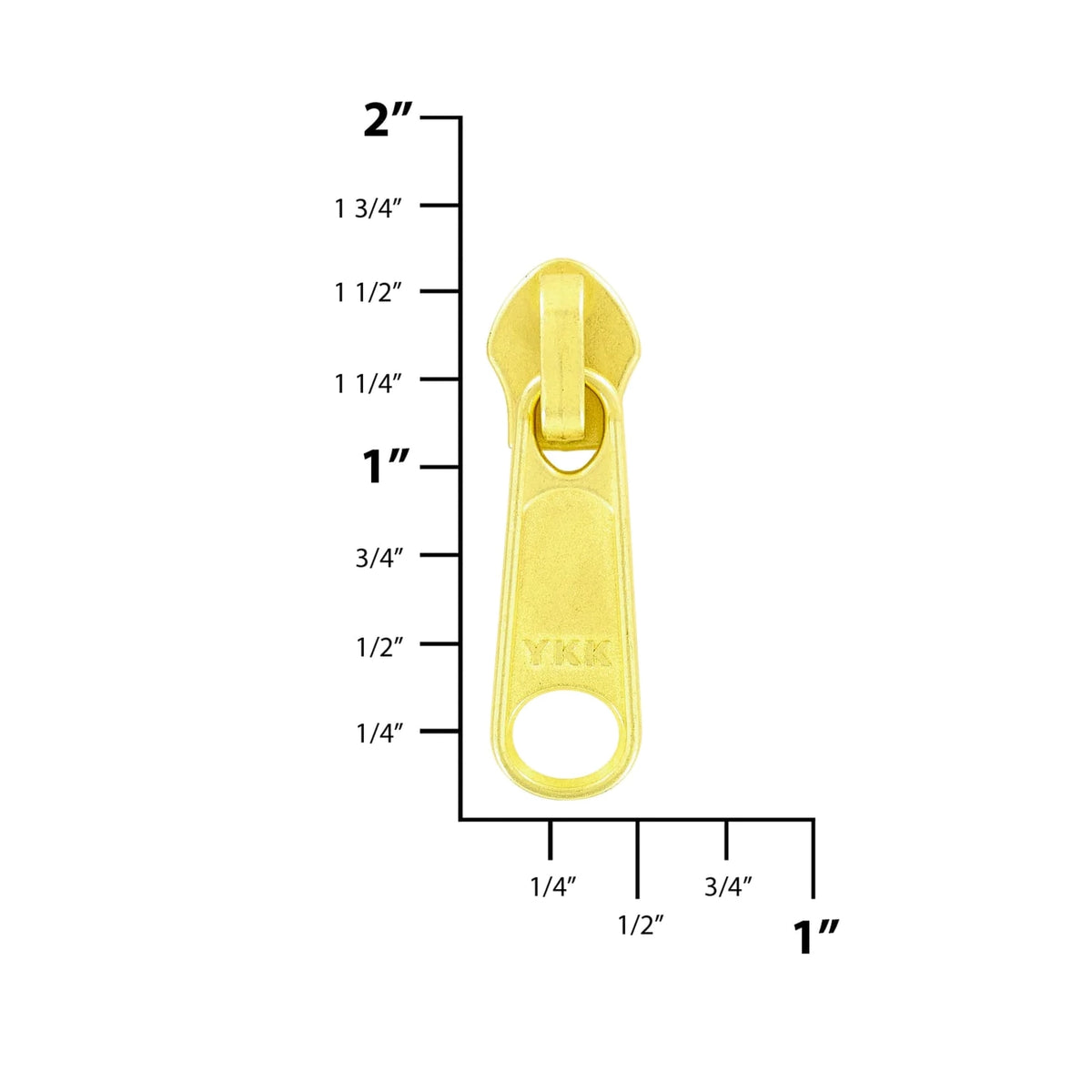 #5 Brass, Coil, YKK Long Tab Semi-Swivel Zipper Slider, Zinc Alloy