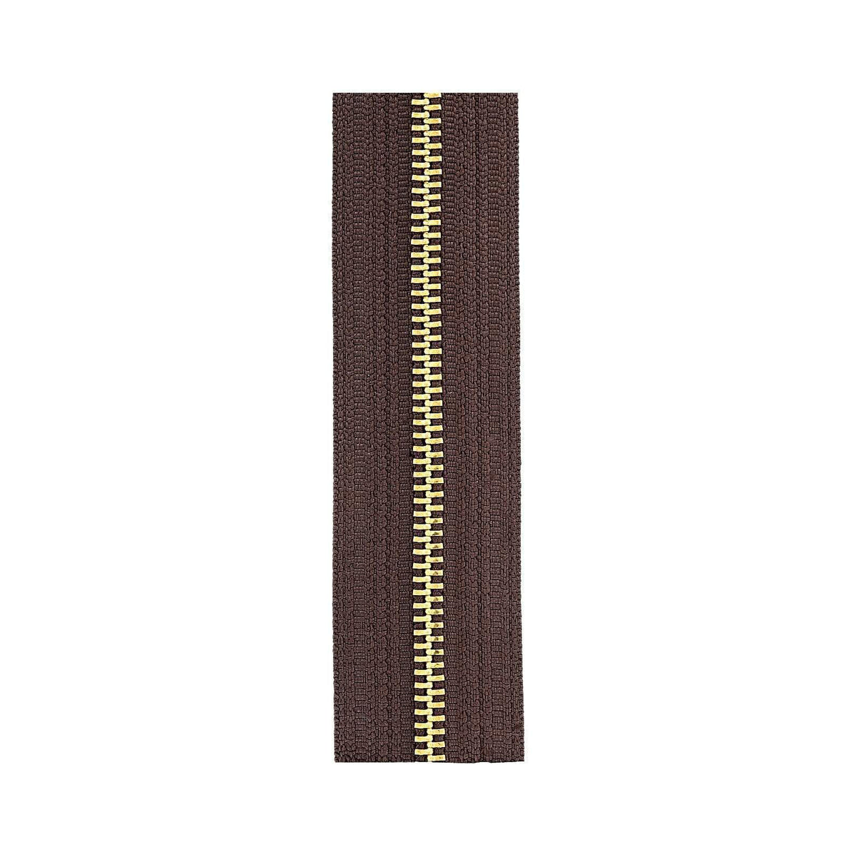 #5 Brown, YKK Metal Chain Zipper Tape with Brass Teeth