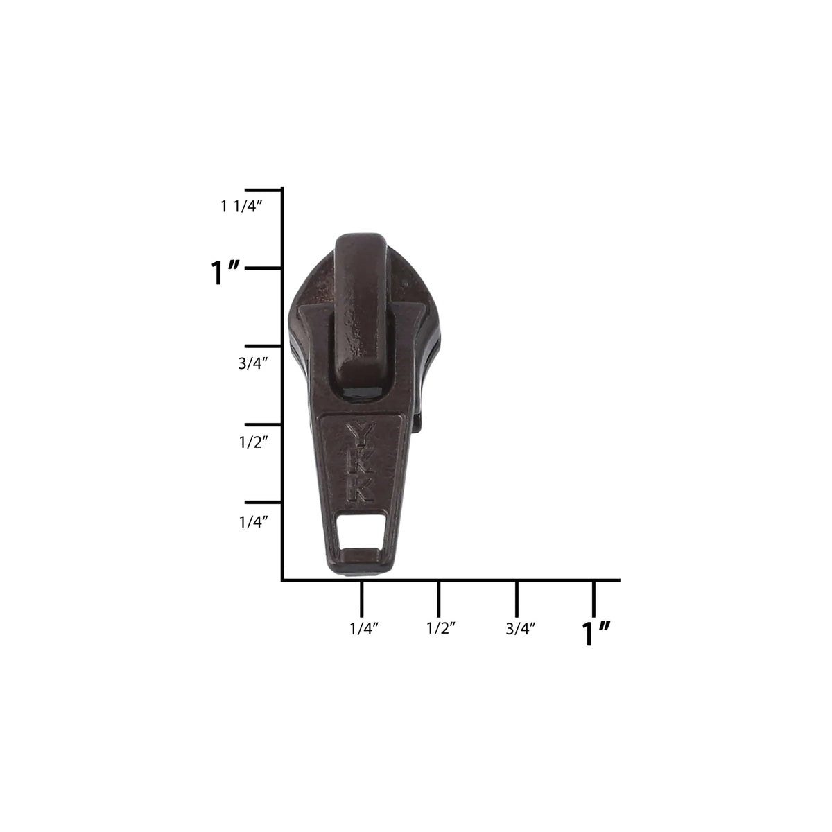 #5 Brown, Coil, YKK Short Tab Auto Lock Zipper Slider, Zinc Alloy
