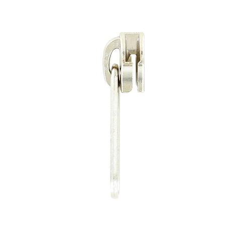 #5 Nickel, Coil, YKK Long Tab Semi-Swivel Zipper Slider, Zinc Alloy