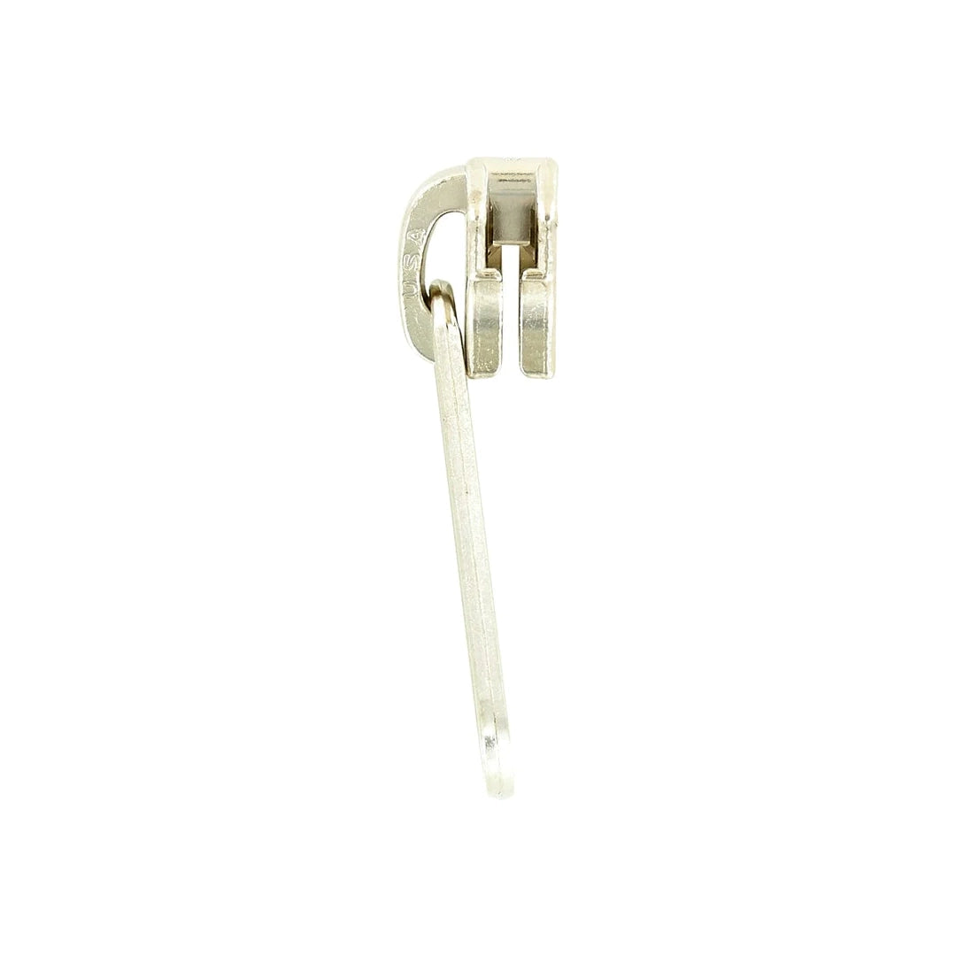 #5 Nickel, Metal, YKK Long Tab Semi-Swivel Zipper Slider, Zinc Alloy
