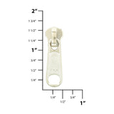 #5 Nickel, Metal, YKK Long Tab Semi-Swivel Zipper Slider, Zinc Alloy
