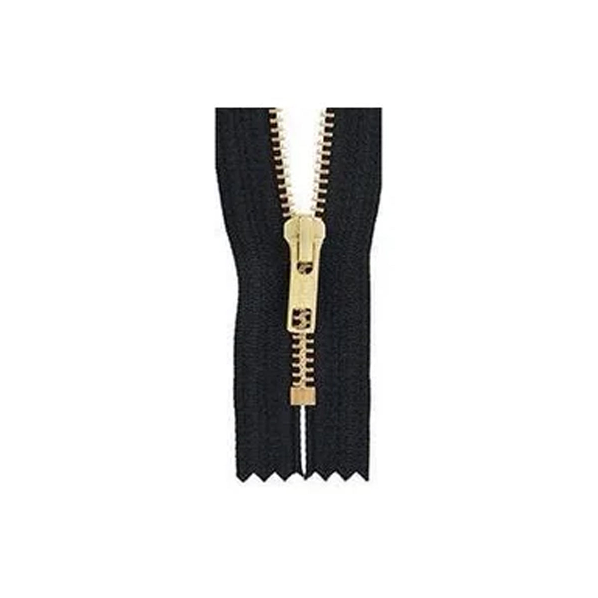 #6 Metal, Black, 10" YKK Closed End Zipper with Brass Teeth