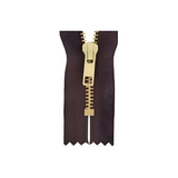 #6 Metal, Brown, 10" YKK Closed End Zipper with Brass Teeth