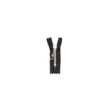 #3 Metal, Black, 6" YKK Closed End Handbag Zipper with Brass Teeth