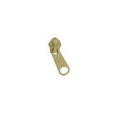 #8 Brass, Coil, YKK Long Tab Semi-Swivel Zipper Slider, Zinc Alloy