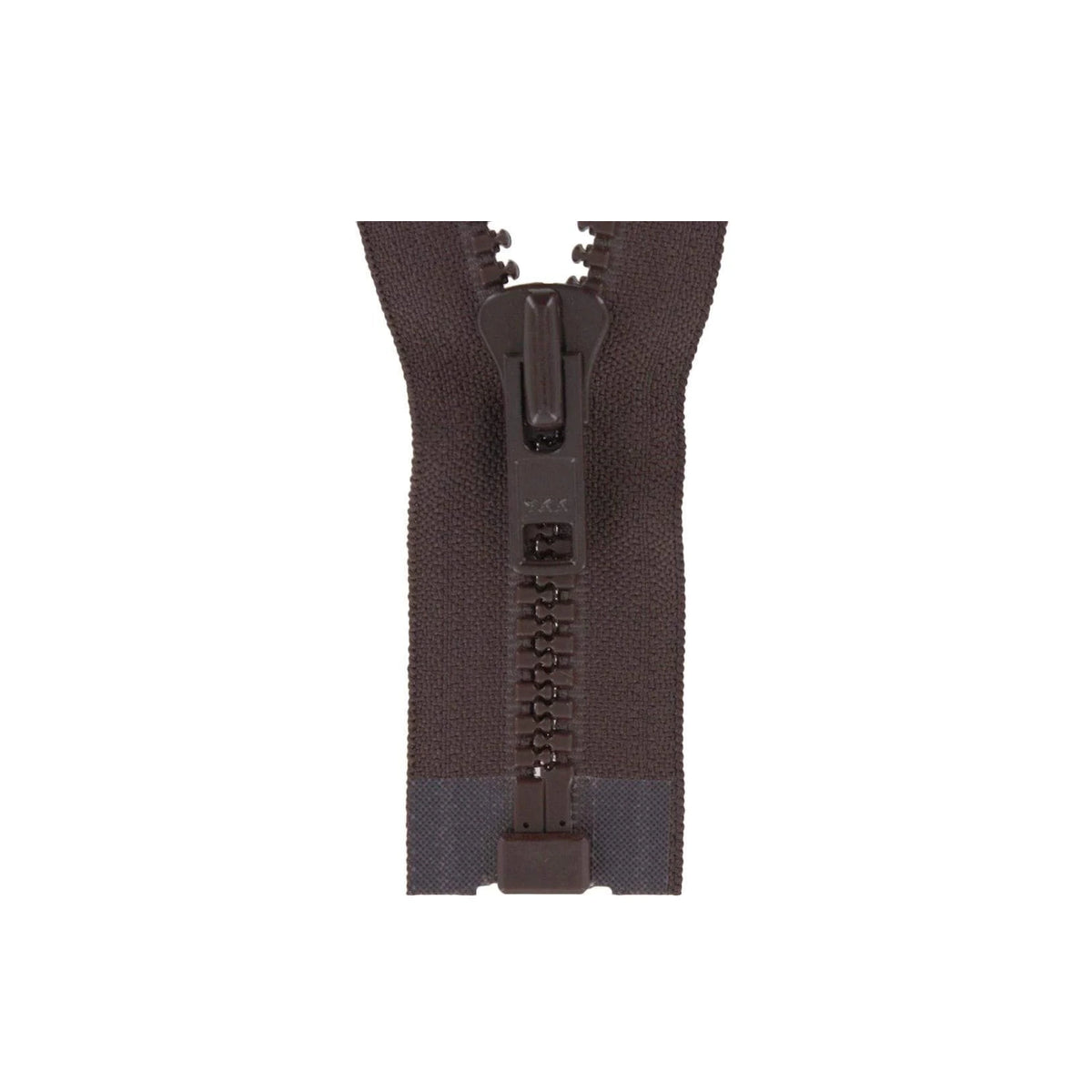 #8 Vislon, Brown, 30" YKK Separating Jacket Zipper, Plastic