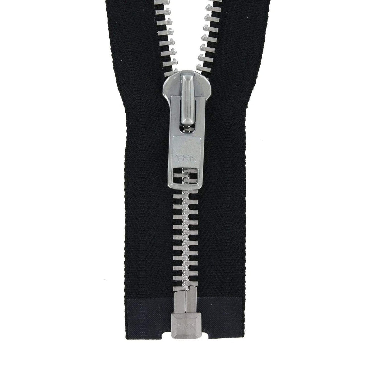 #10 Metal, Black, 20" YKK Separating Jacket Zipper with Aluminum Teeth