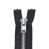 #10 Metal, Black, 20" YKK Separating Jacket Zipper with Aluminum Teeth