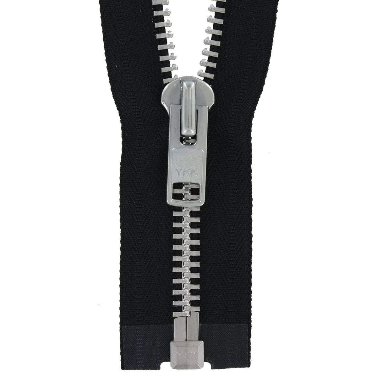 #10 Metal, Black, 24" YKK Separating Jacket Zipper with Aluminum Teeth