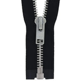 #10 Metal, Black, 24" YKK Separating Jacket Zipper with Aluminum Teeth