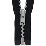 #10 Metal, Black, 30" YKK Separating Jacket Zipper with Aluminum Teeth