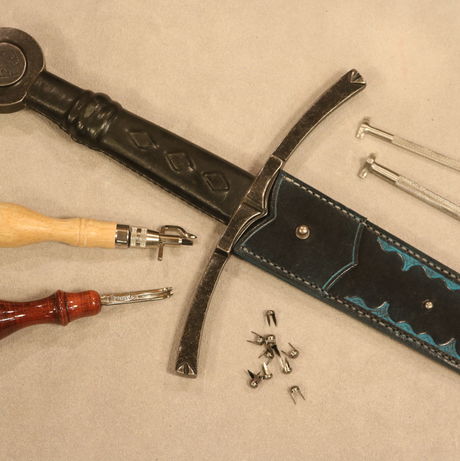 Side-Sewn Leather Sword Scabbard