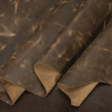 Sample, Chrome Tanned Pull-Up Leather, 5-6 oz., Brown