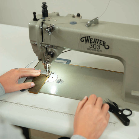 Weaver 303 Leather Sewing Machine, Complete with Stand & Servo Motor, in use