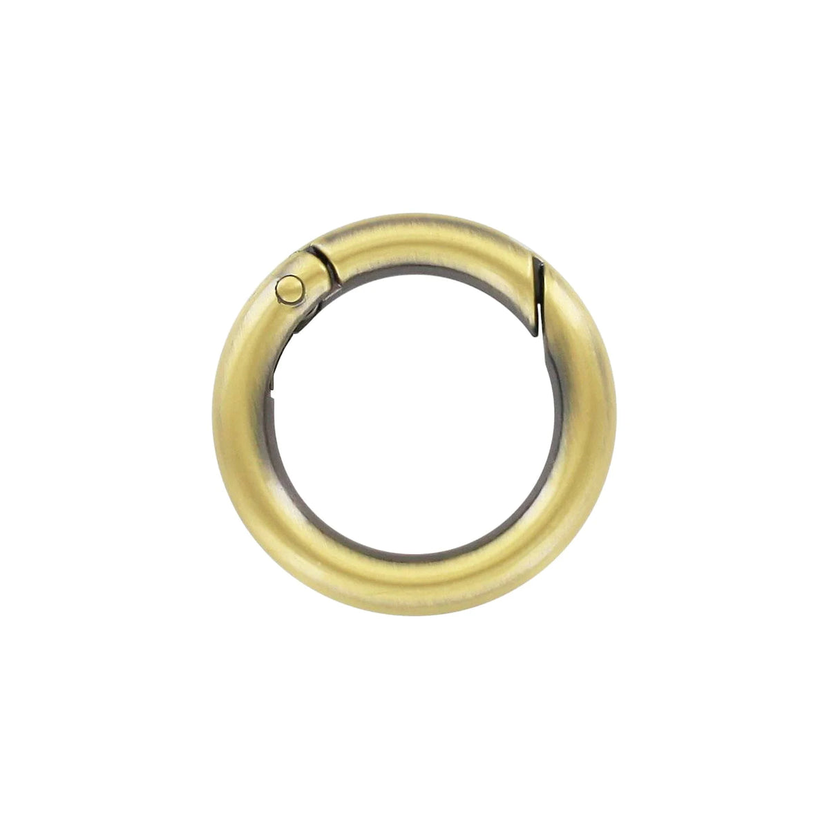 1" Antique Brass, Spring Gate Round Ring, Zinc Alloy