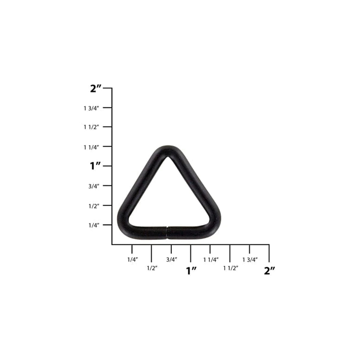 1" Matte Black, Welded Triangle Ring, Steel