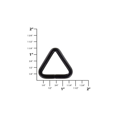 1" Matte Black, Welded Triangle Ring, Steel