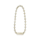 4 1/2" Nickel, Beaded Key Chain, Steel