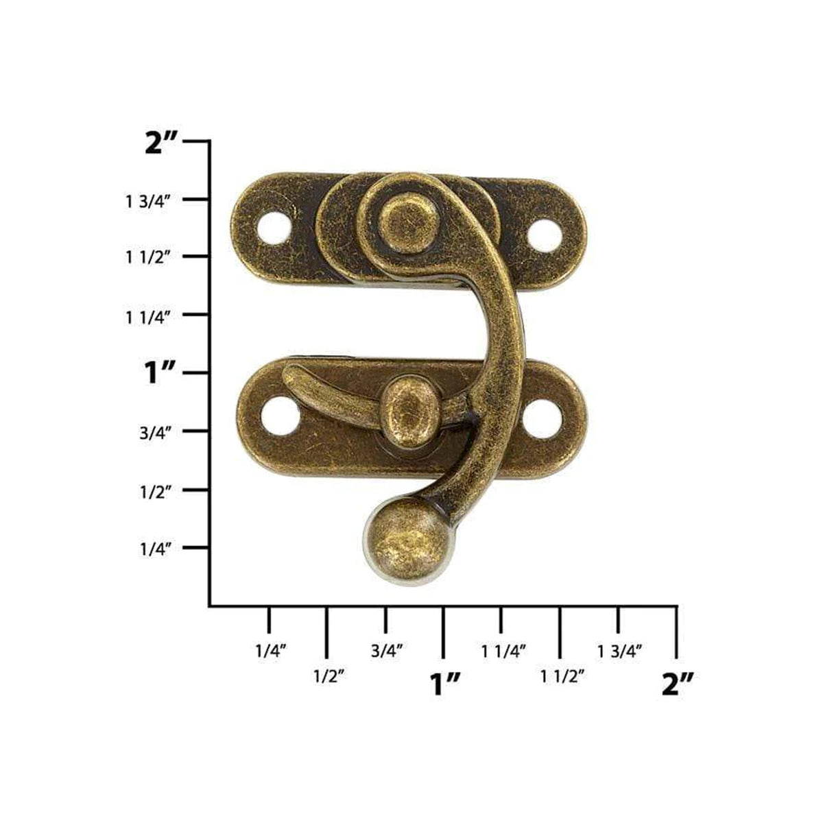 1 3/16" Antique Brass, Swing Lock Clasp, Zinc Alloy