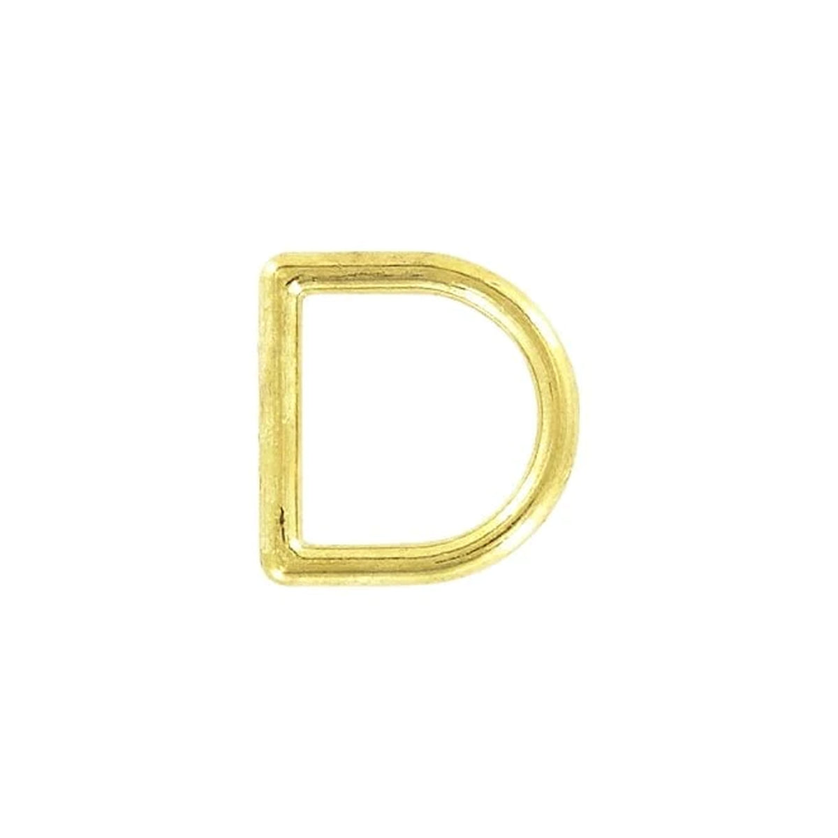 5/8" Shiny Brass, Cast D-Ring, Zinc Alloy