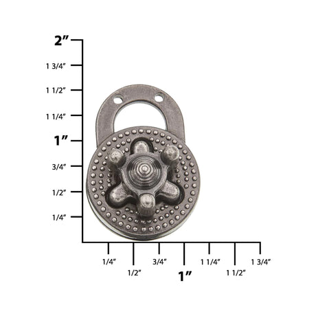 1 1/8"Antique Nickel, Turn Lock, Zinc Alloy