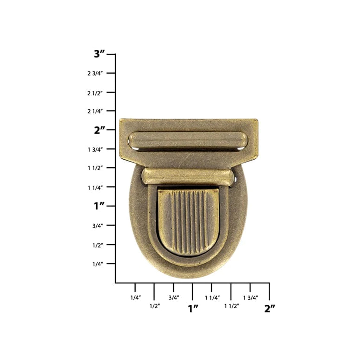 1 11/16 Antique Brass, Tuck Catch, Steel