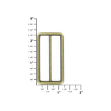2" Antique Brass, Cast Concave Slide Ring, Zinc Alloy