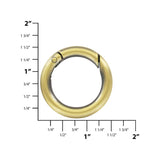 1" Antique Brass, Spring Gate Round Ring, Zinc Alloy